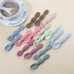 2PCS-Cute-Baby-Learning-Spoons-Utensils-Set-Food-Grade-Silicone-Sticky-Spoon-Children-Cutlery-Training-Spoon