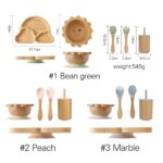 Baby-Bamboo-Dinnerware-With-Silicone-Suction-Cups-Kid-Feeding-Tableware-Set-Bowl-Plate-Fork-Spoon-Cup