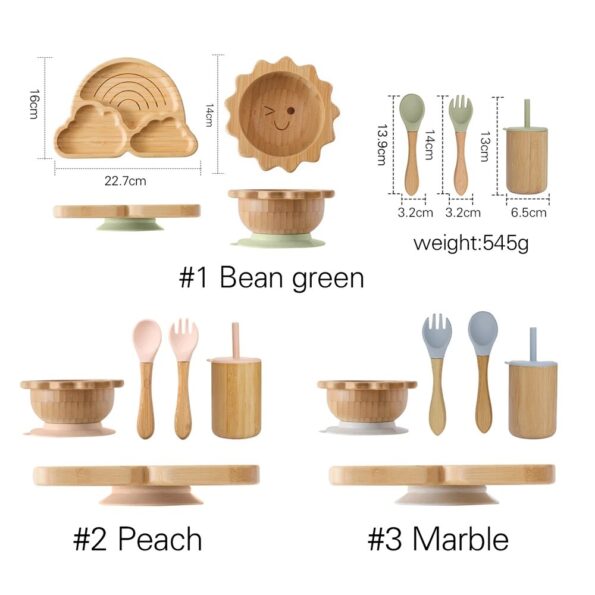 Baby-Bamboo-Dinnerware-With-Silicone-Suction-Cups-Kid-Feeding-Tableware-Set-Bowl-Plate-Fork-Spoon-Cup-5