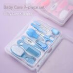 Baby-Nail-Care-Box-9-piece-Set-fingernail-Clipper-Comb-Brush-Nose-Aspirator-agnail-Clipper-Medication