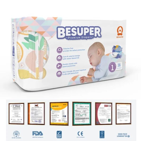 Besuper-Premium-Disposable-Newborn-Baby-Diaper-Breathable-Kids-Nappies-Leak-Protection-Easily-Absorbent-Soft-Dry-Children