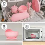 Children-s-Dishes-Set-Baby-Silicone-6-piece-Tableware-Set-Suction-Cups-Forks-Spoons-Bibs-Straws