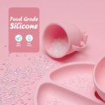Children-s-Dishes-Set-Baby-Silicone-6-piece-Tableware-Set-Suction-Cups-Forks-Spoons-Bibs-Straws