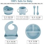 Children-s-Dishes-Set-Baby-Silicone-Tableware-6PCS-Set-Sucker-Bowl-Bib-Cup-Fork-Spoon-Set