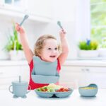 Children-s-Dishes-Set-Baby-Silicone-Tableware-6PCS-Set-Sucker-Bowl-Bib-Cup-Fork-Spoon-Set