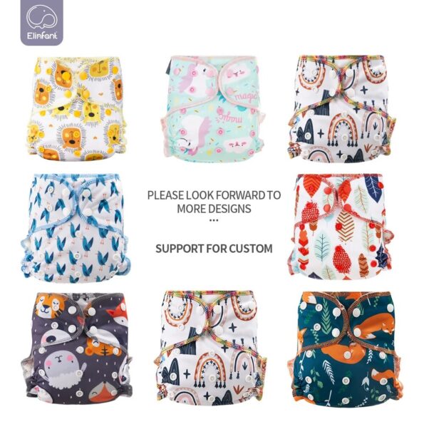 Elinfant-Rainbow-Print-Bamboo-Velour-Cloth-Diaper-Heavy-Wetter-Hybrid-AIO-AI2-Waterproof-Bamboo-Cotton-insert-5