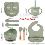 Feeding-Set-Silicone-For-Baby-Sucker-Bowl-Dishes-Plate-For-Kids-Bear-Plate-Set-Baby-Tableware