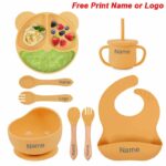 Feeding-Set-Silicone-For-Baby-Sucker-Bowl-Dishes-Plate-For-Kids-Bear-Plate-Set-Baby-Tableware