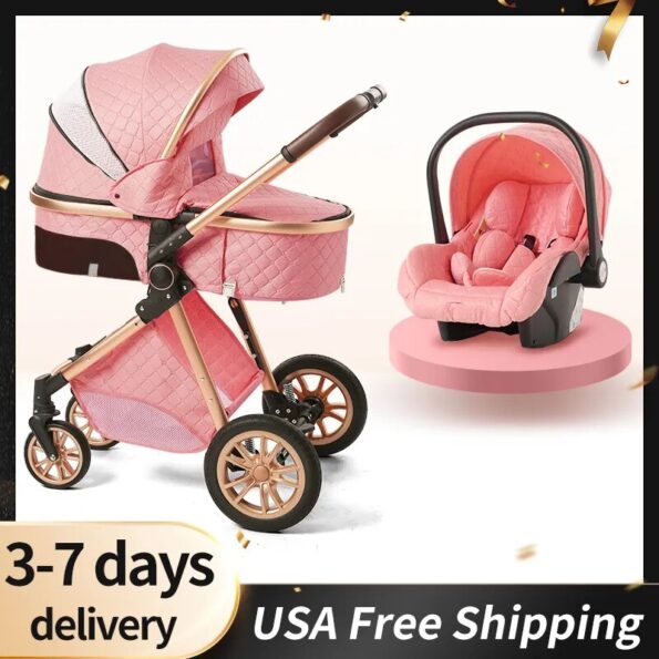 Luxurious-Baby-Stroller-3-in-1-Portable-Travel-Baby-Carriage-Fold-Pram-High-Landscape-Aluminum-Frame