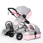 Multifunctional-3-in-1-Baby-Stroller-luxury-Portable-High-Landscape-4-Wheel-Stroller-Folding-Carriage-Gold
