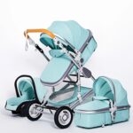Multifunctional-3-in-1-Baby-Stroller-luxury-Portable-High-Landscape-4-Wheel-Stroller-Folding-Carriage-Gold